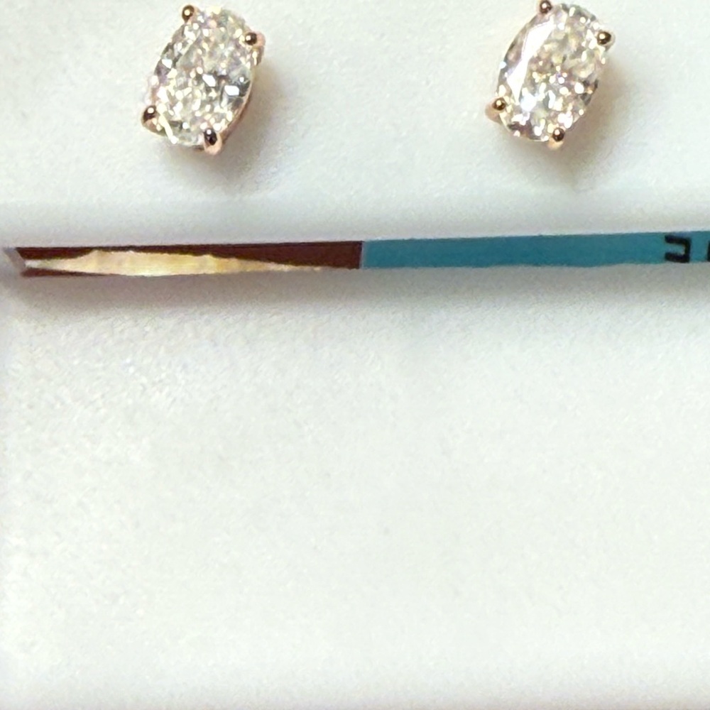 Elegant Gold over Sterling silver and Moissanite Stud Earrings